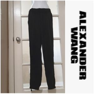 Alexander Wang Silk Joggers womens size small casual dressy silk luxury black